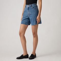 High Rise Baggy Women's Shorts — Own It Tencel - Medium Wash 2