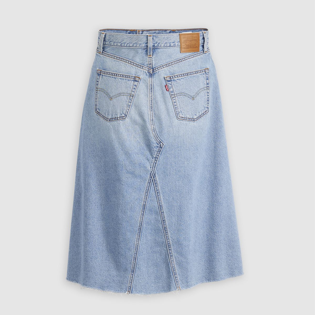 High-Rise A-Line Decon Skirt — Secret Secret - Light Wash