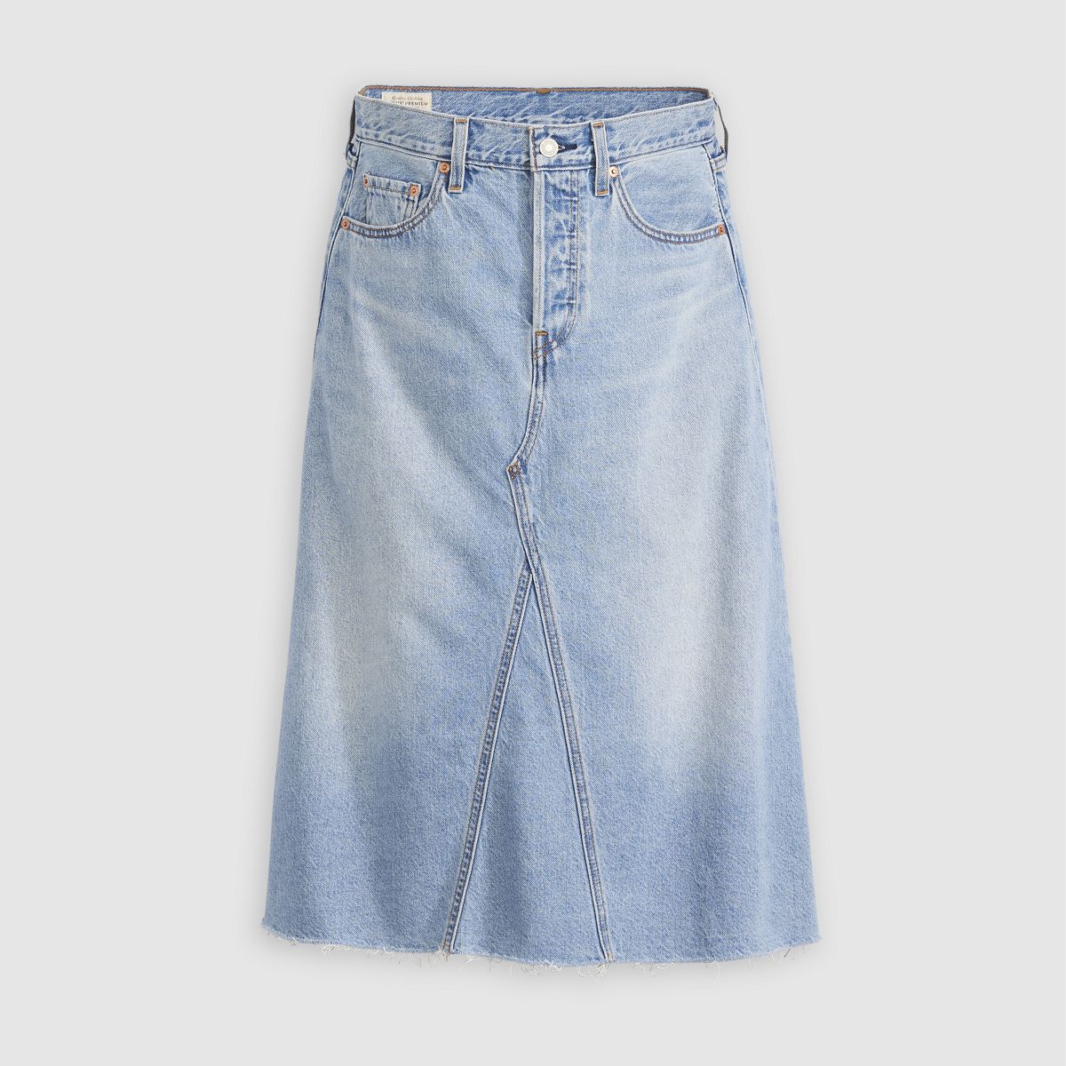 High-Rise A-Line Decon Skirt — Secret Secret - Light Wash