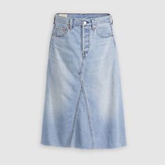 High-Rise A-Line Decon Skirt — Secret Secret - Light Wash 6