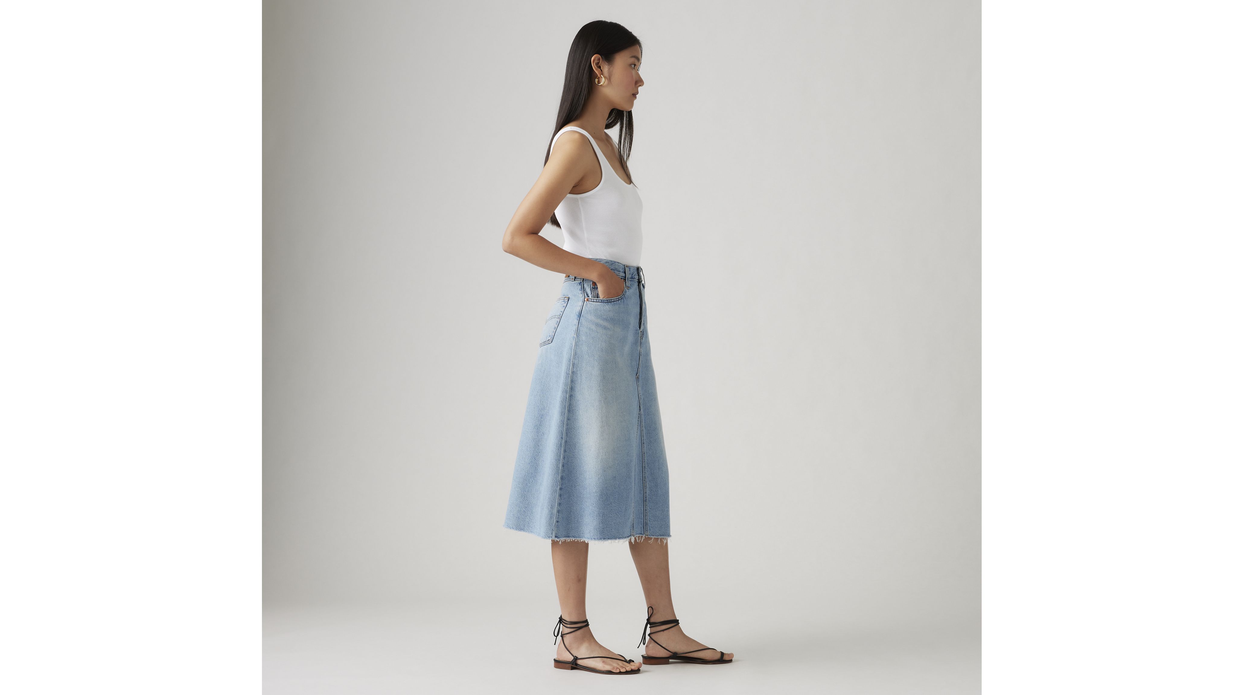 Jupe taille haute à ligne en A 4