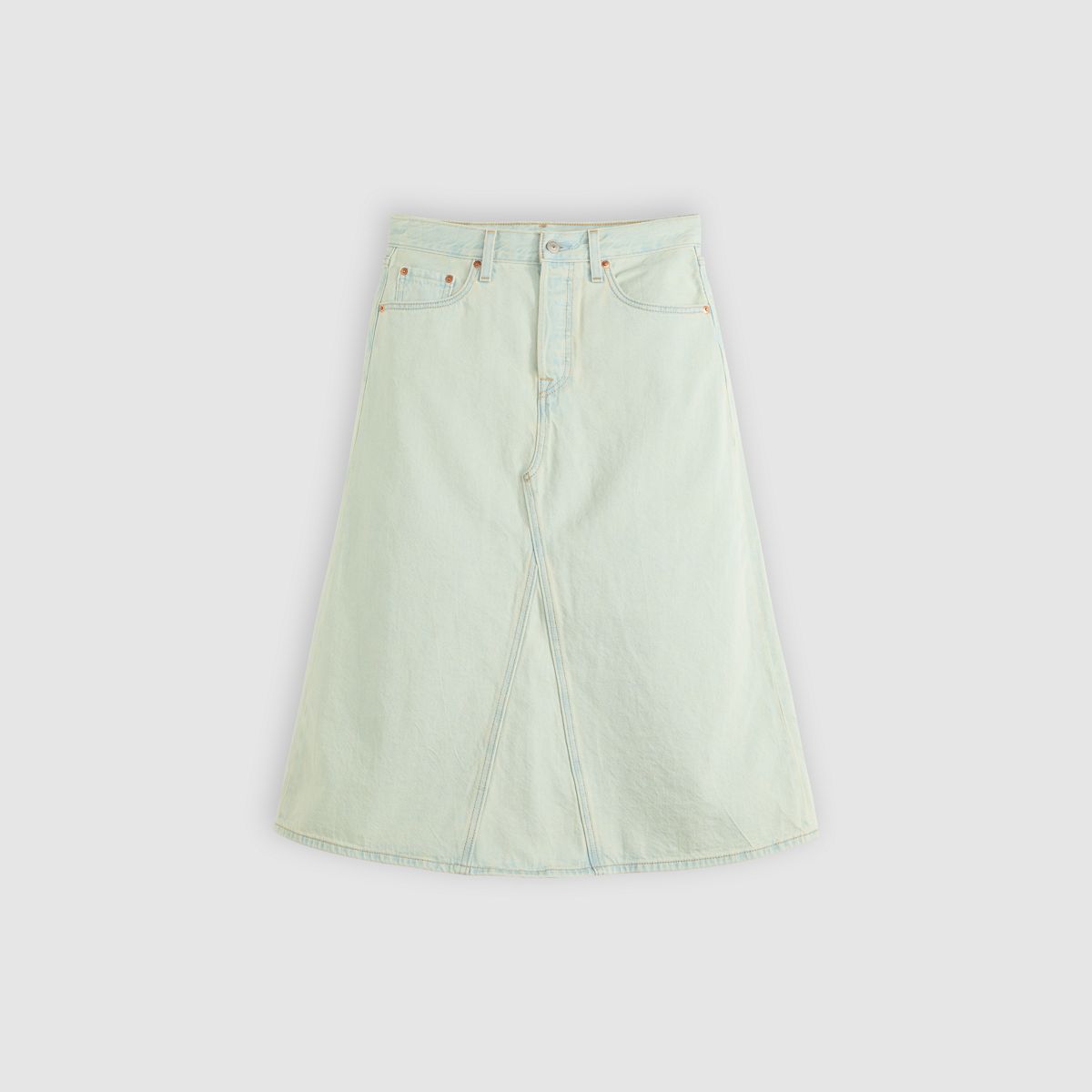 High-Rise A-Line Decon Skirt — That's It - Light Wash