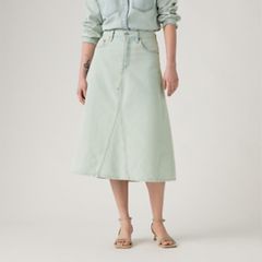 High-Rise A-Line Decon Skirt — That's It - Light Wash 2