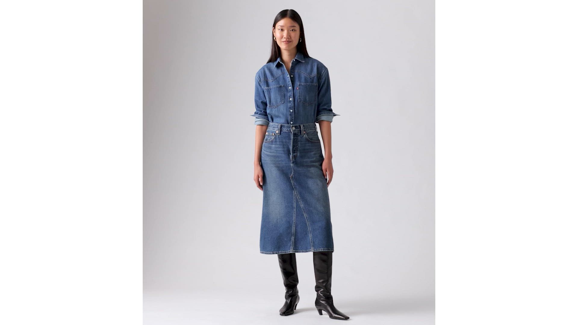 Jupe taille haute à ligne en A 1