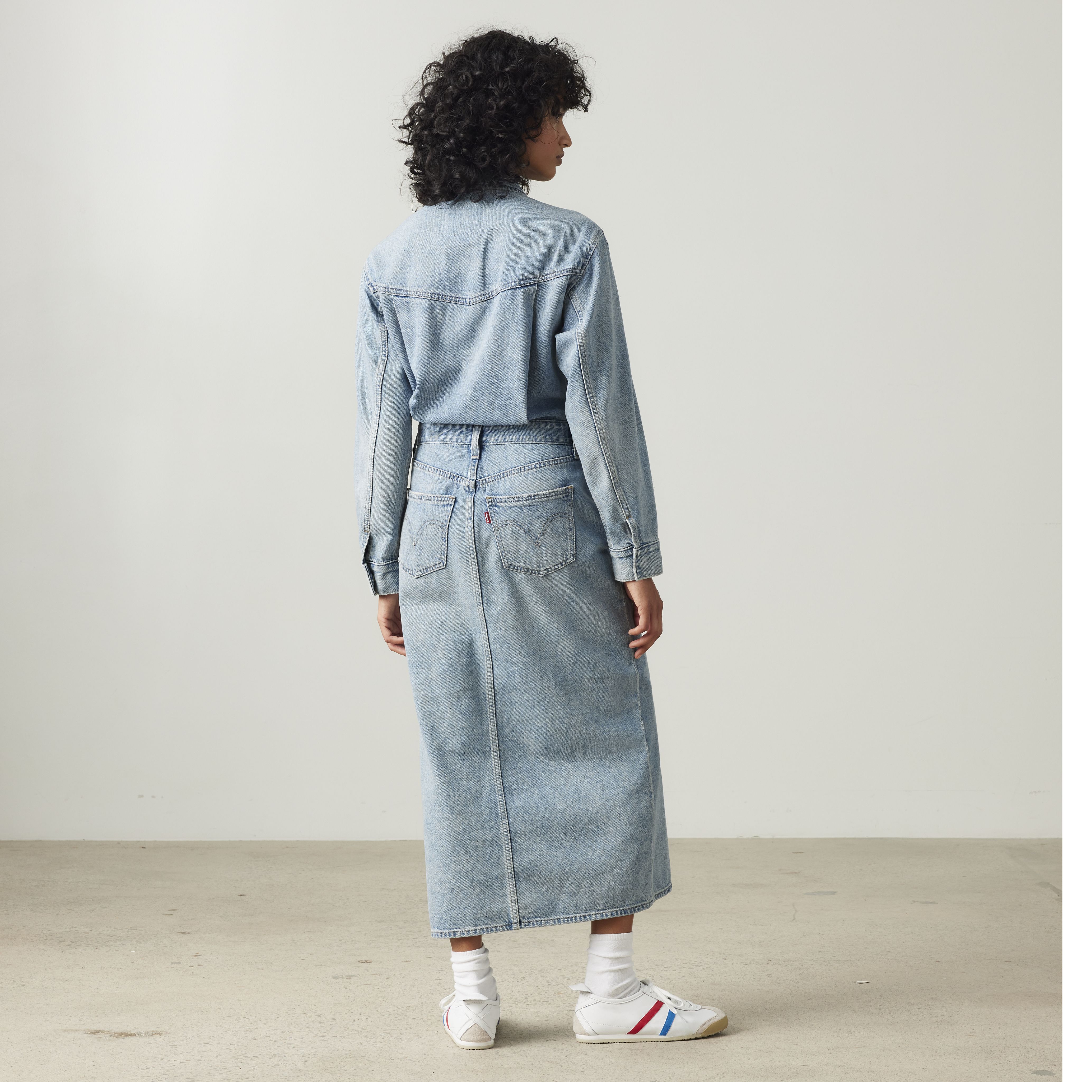 Denim Midi Shirt Dress 3