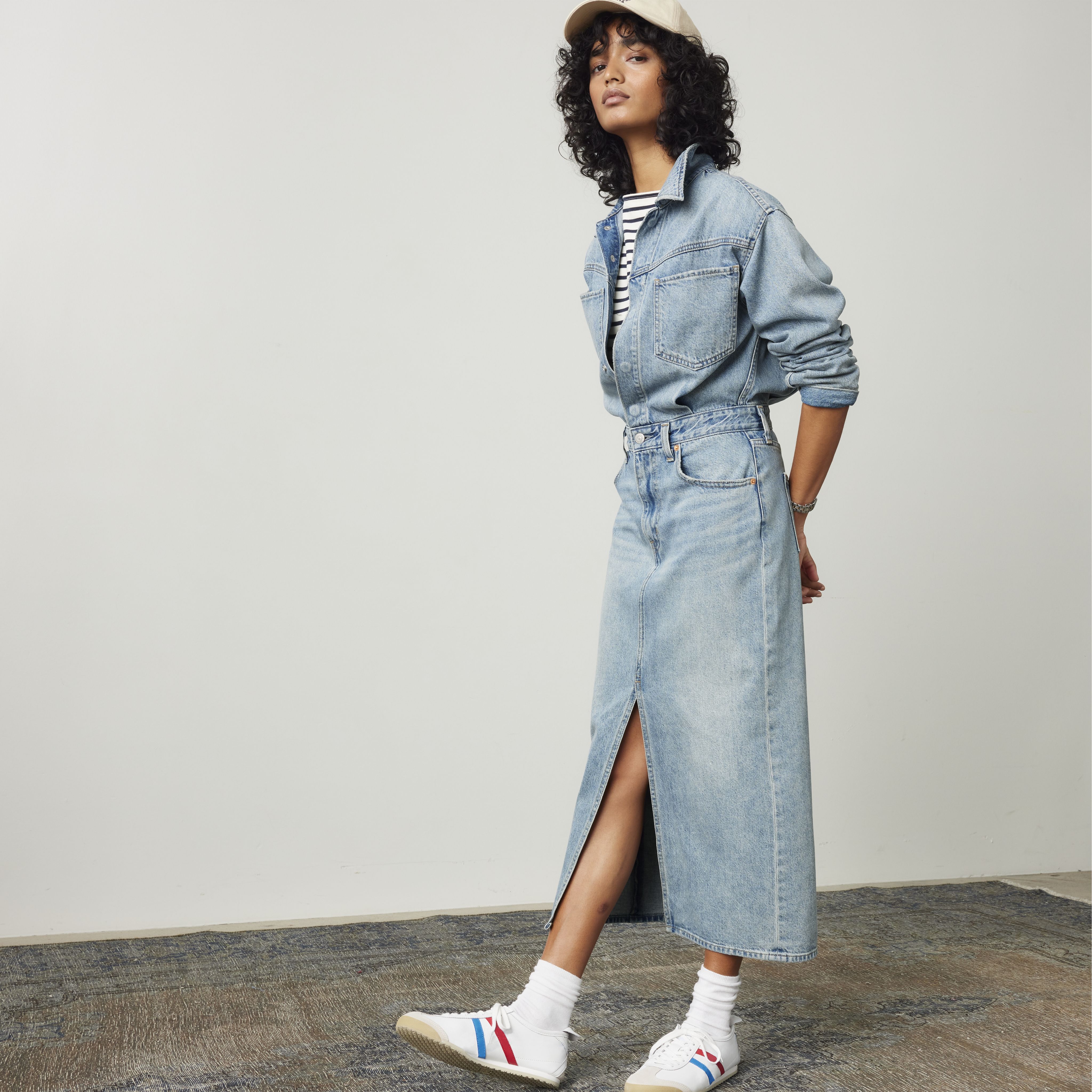 Denim Midi Shirt Dress 4