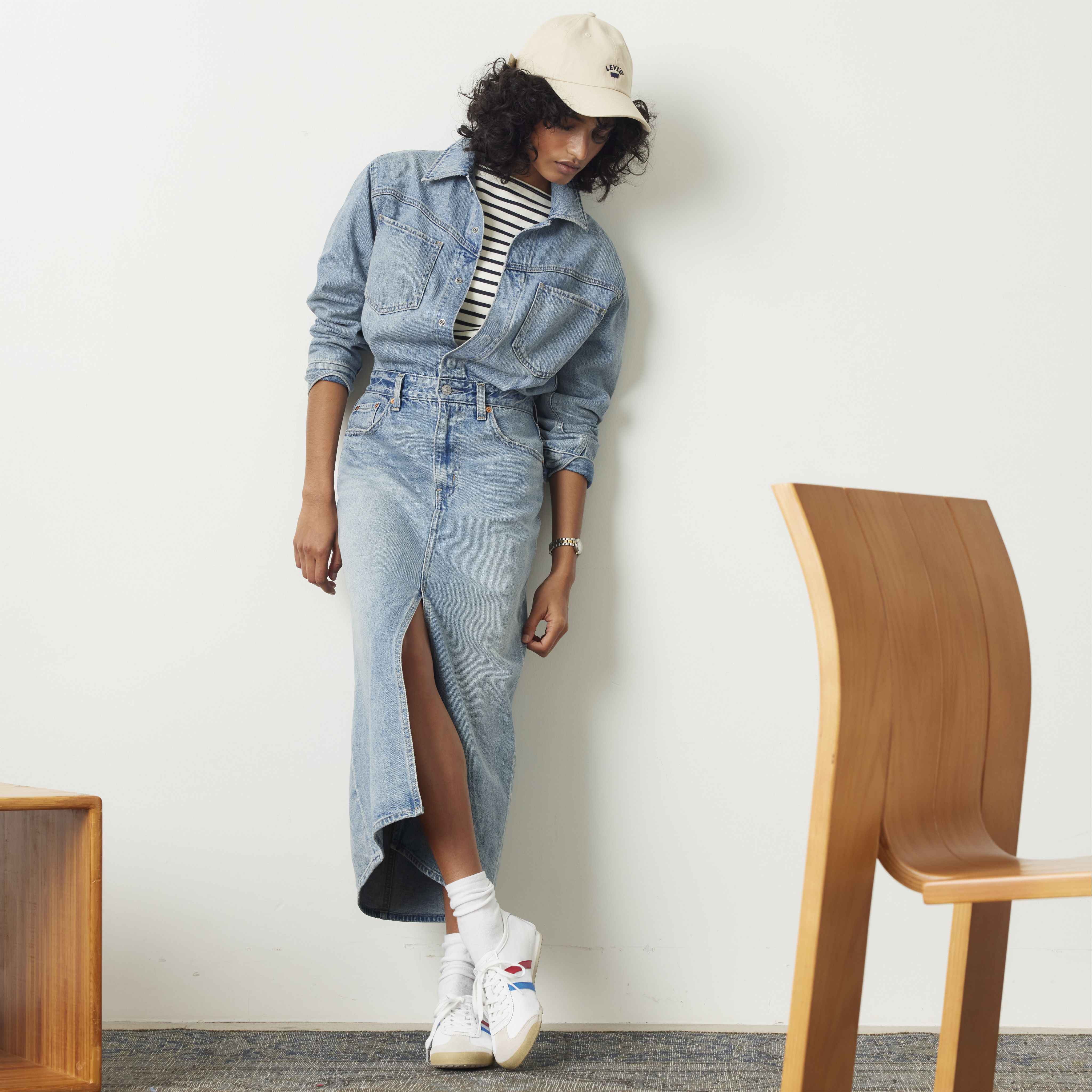 Denim Midi Shirt Dress 1