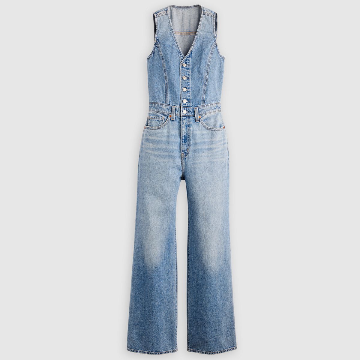 Denim Wide-Leg Jumpsuit — Own It Jumpsuit - Medium Wash