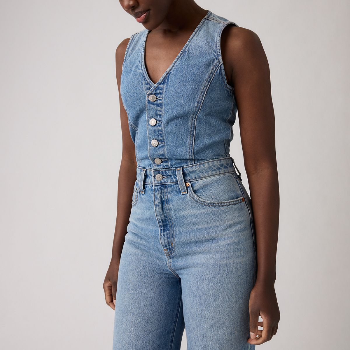 Denim Wide-Leg Jumpsuit — Own It Jumpsuit - Medium Wash