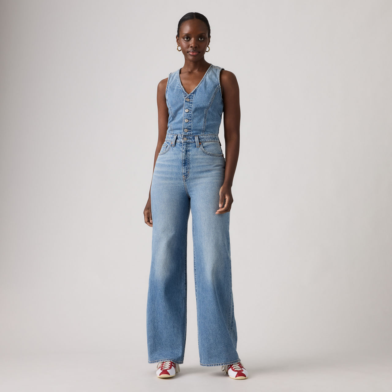 Denim Wide Leg Jumpsuit 4