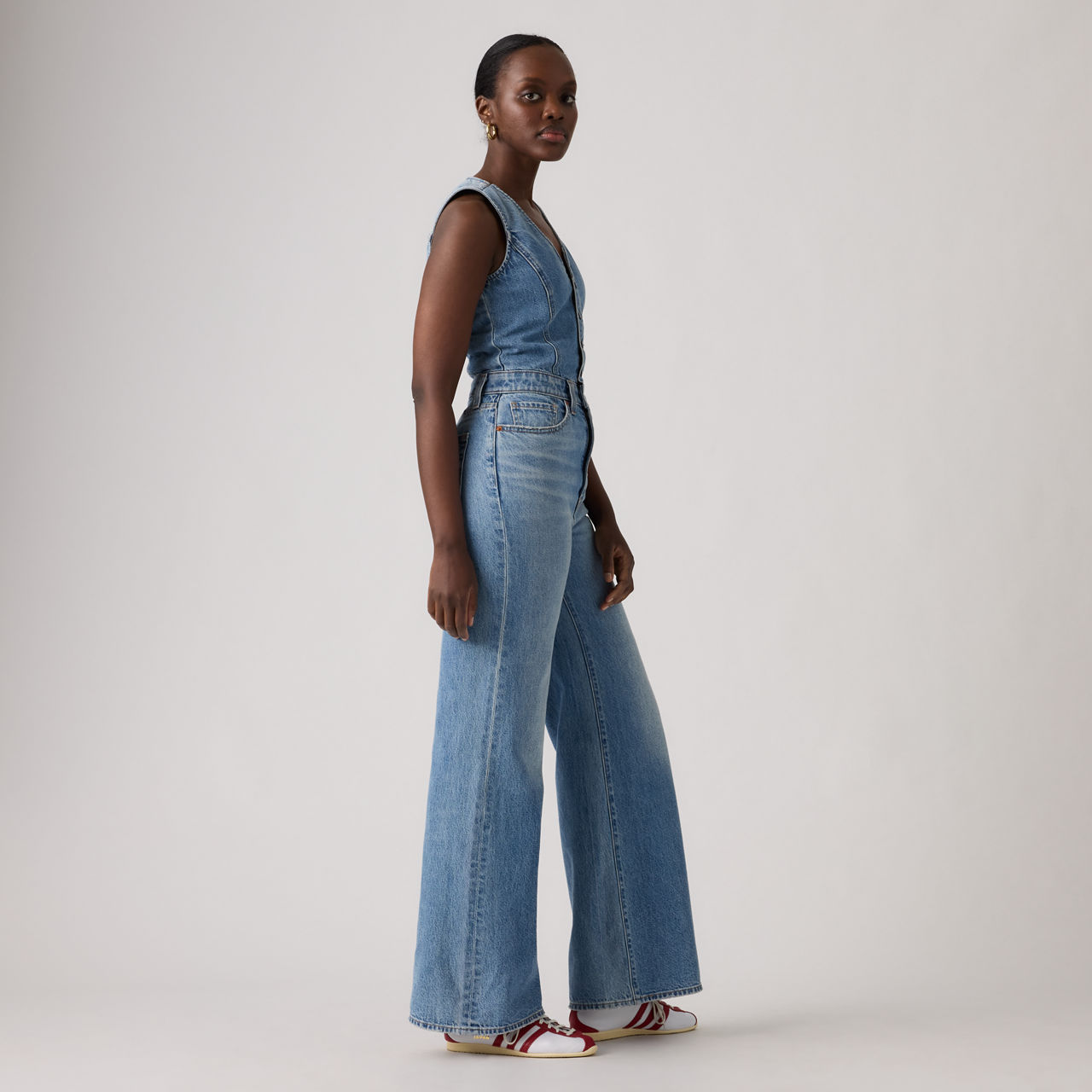 Denim Wide Leg Jumpsuit 4