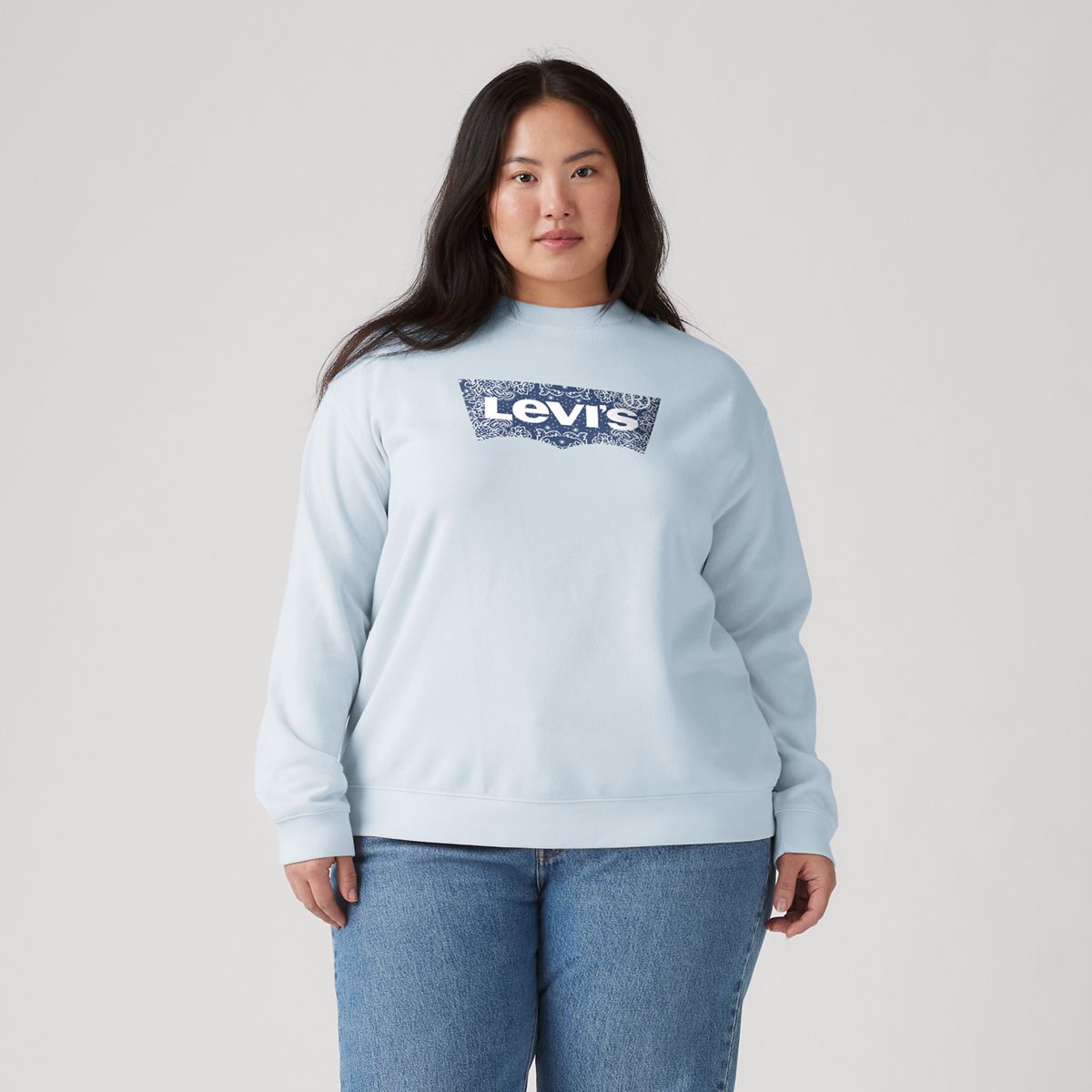 Graphic Logo Everyday Sweatshirt (Plus Size) — Plus Crew Bandana Fi - Blue