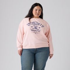 Graphic Logo Everyday Sweatshirt (Plus Size) — Plus Crew Boot Poste - Pink 3