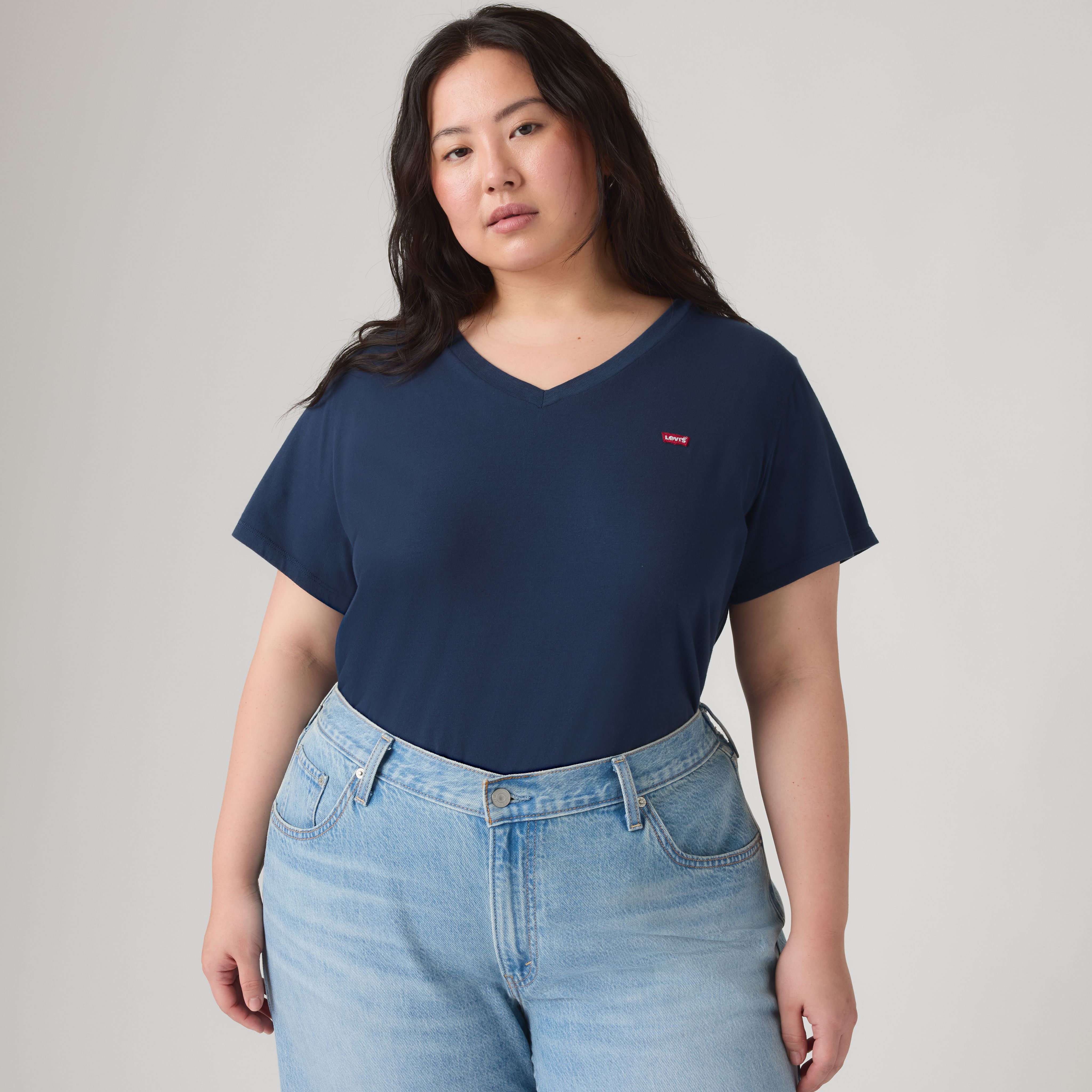 Perfect V-Neck Tee (Plus Size) 1