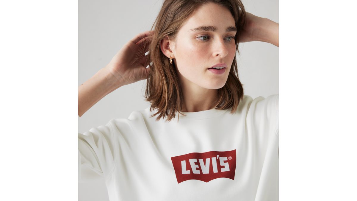 Graphic Iconic Heritage Crewneck Sweatshirt — Vintage White