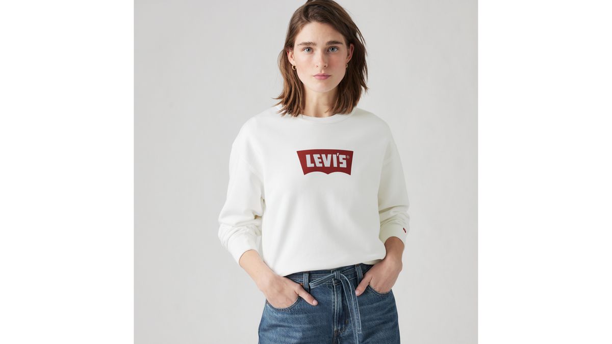 Graphic Iconic Heritage Crewneck Sweatshirt — Vintage White