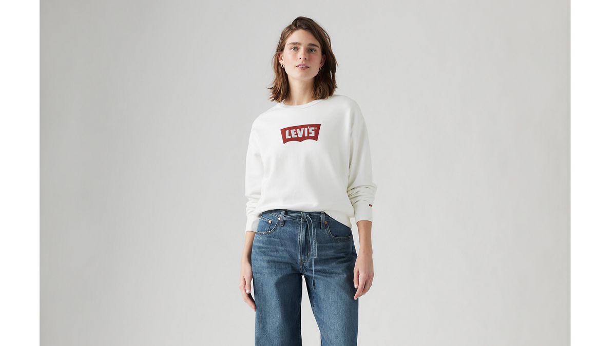 Graphic Iconic Heritage Crewneck Sweatshirt — Vintage White