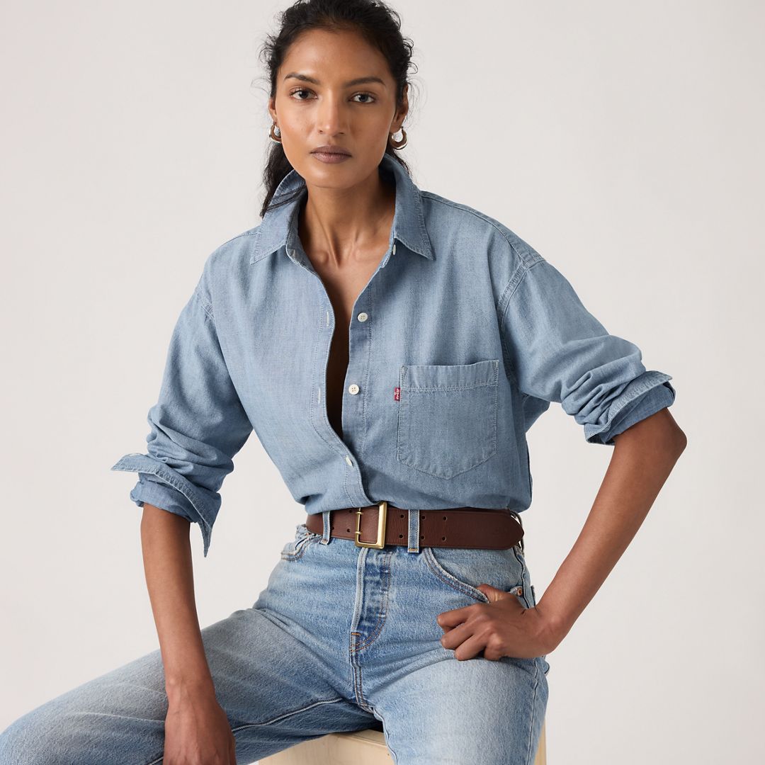 Levi's Harlie Boyfriend Button Down Shirt - Women's L