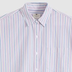 Harlie Boyfriend Button Down Shirt — Costanza Stripe Wisteria - Multi-Color 6