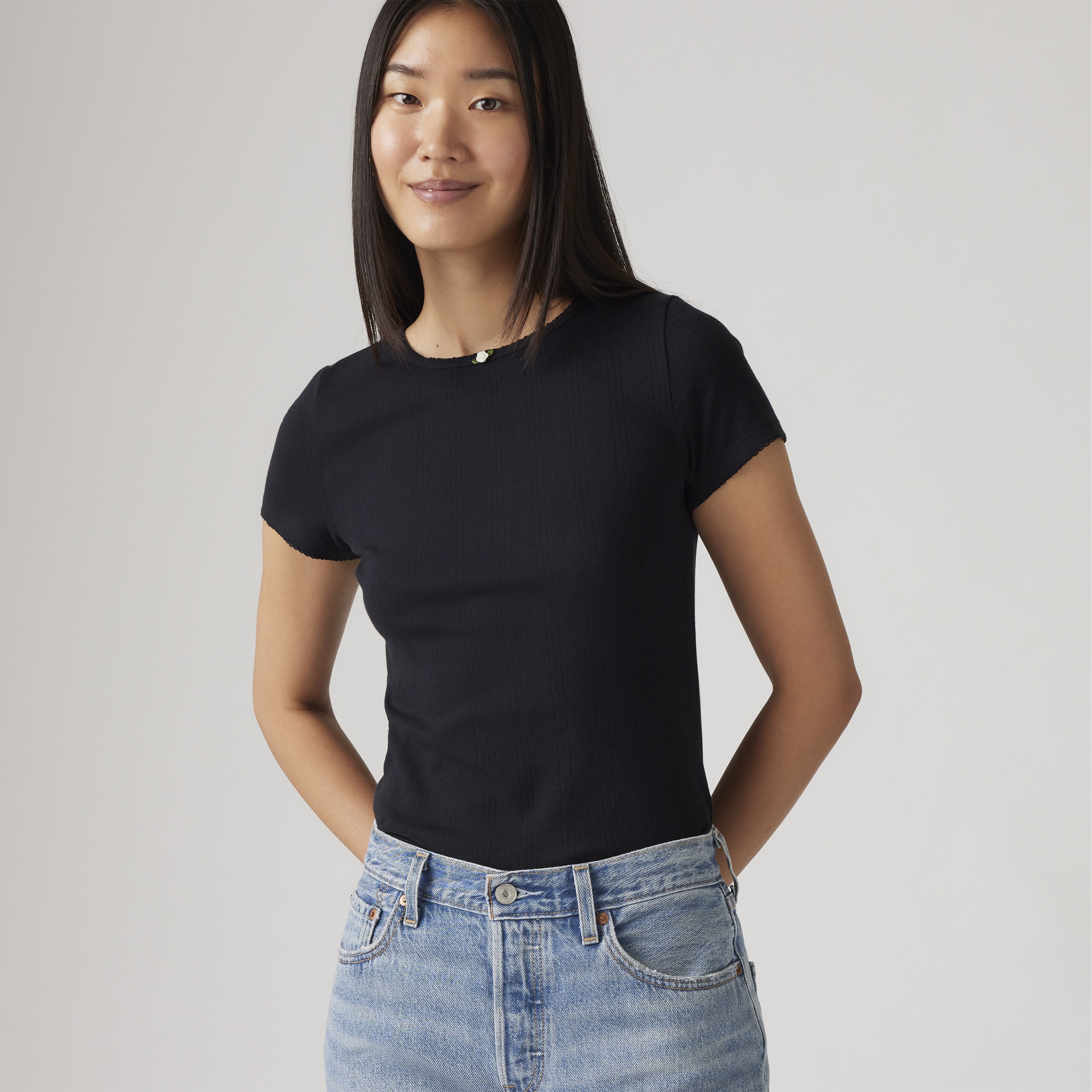 Dry Goods Women's Pointelle T-Shirt 1