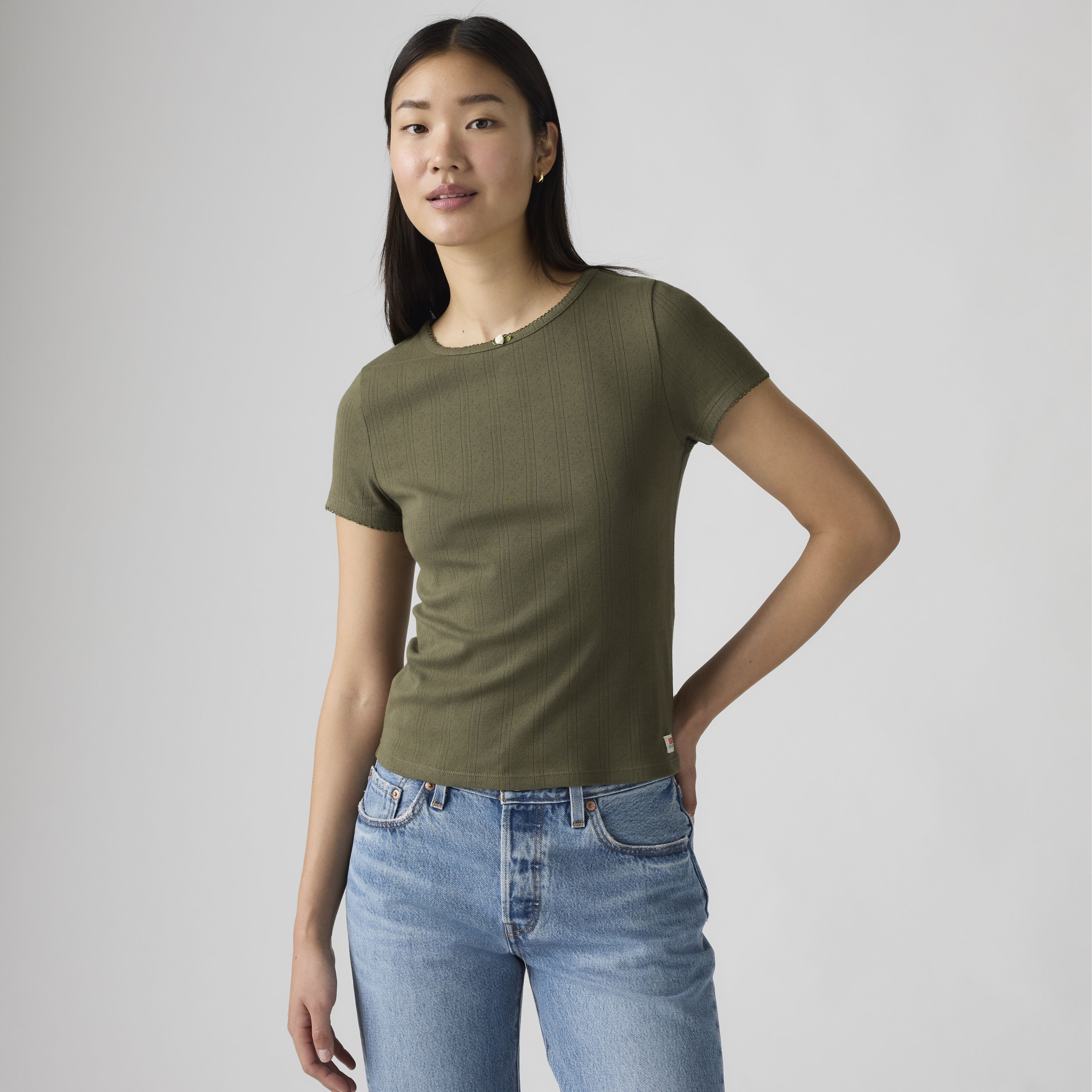 Dry Goods Women's Pointelle T-Shirt 1