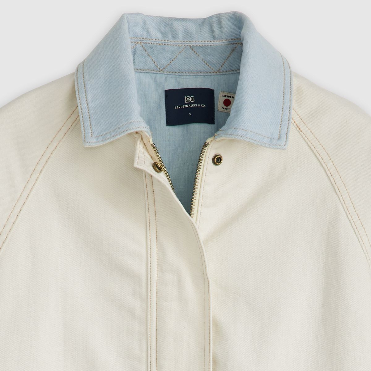 Lined Chore Coat — Blue Ecru Foam - White