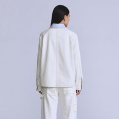 Lined Chore Coat — Blue Ecru Foam - White 3