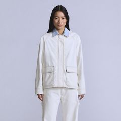 Lined Chore Coat — Blue Ecru Foam - White 2