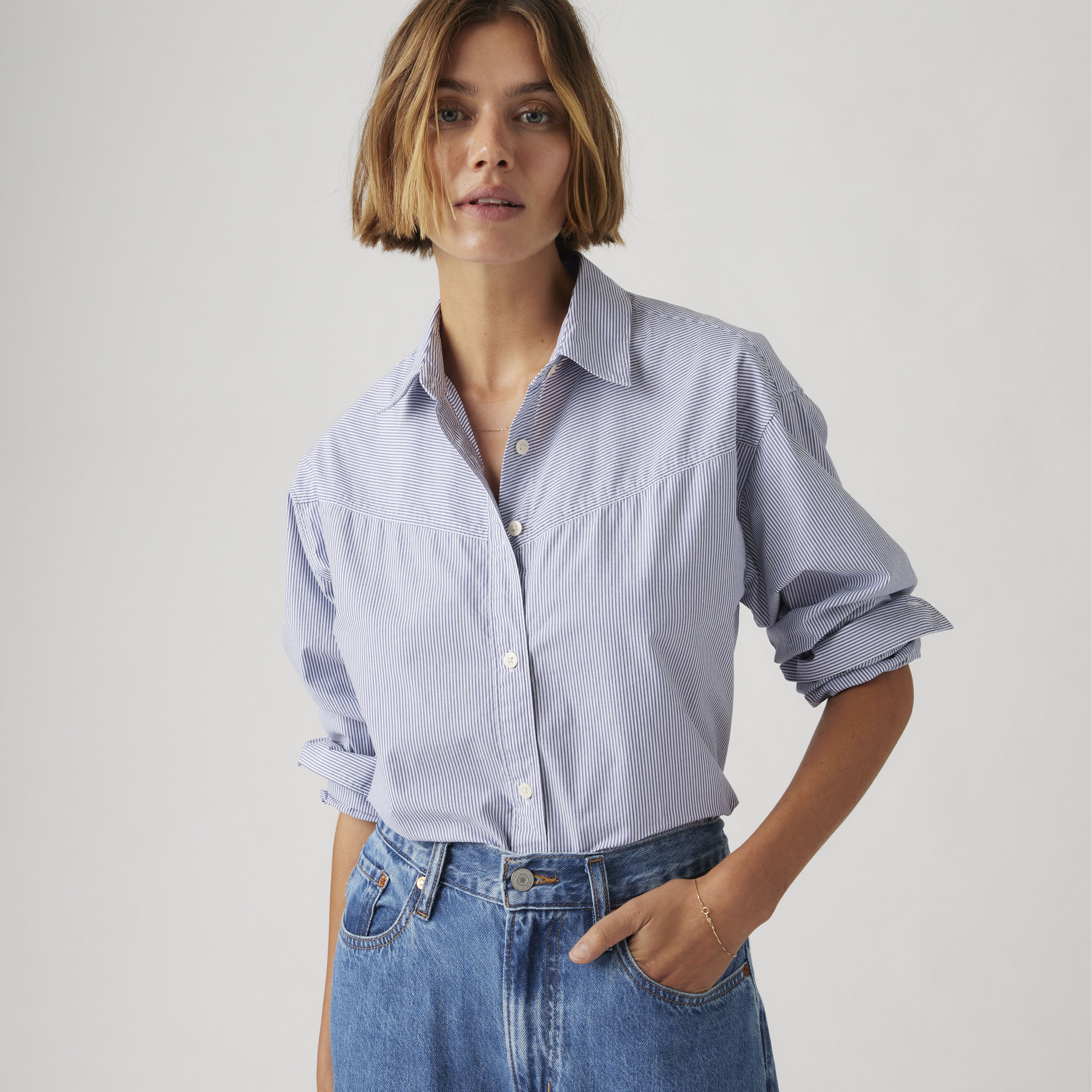 Harlie Pieced Boyfriend Shirt 1