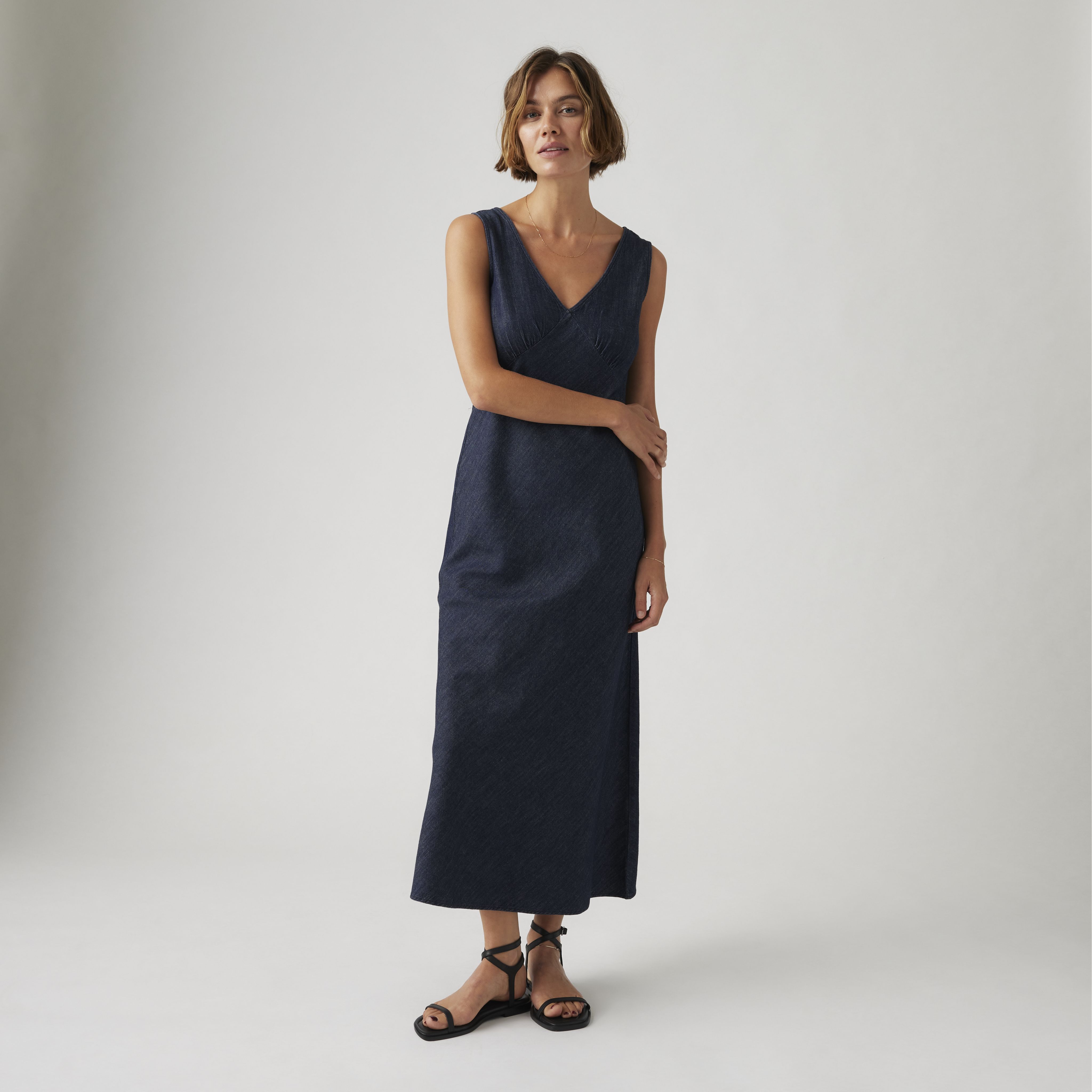 Atalia Linen+ Denim Slip Dress 1