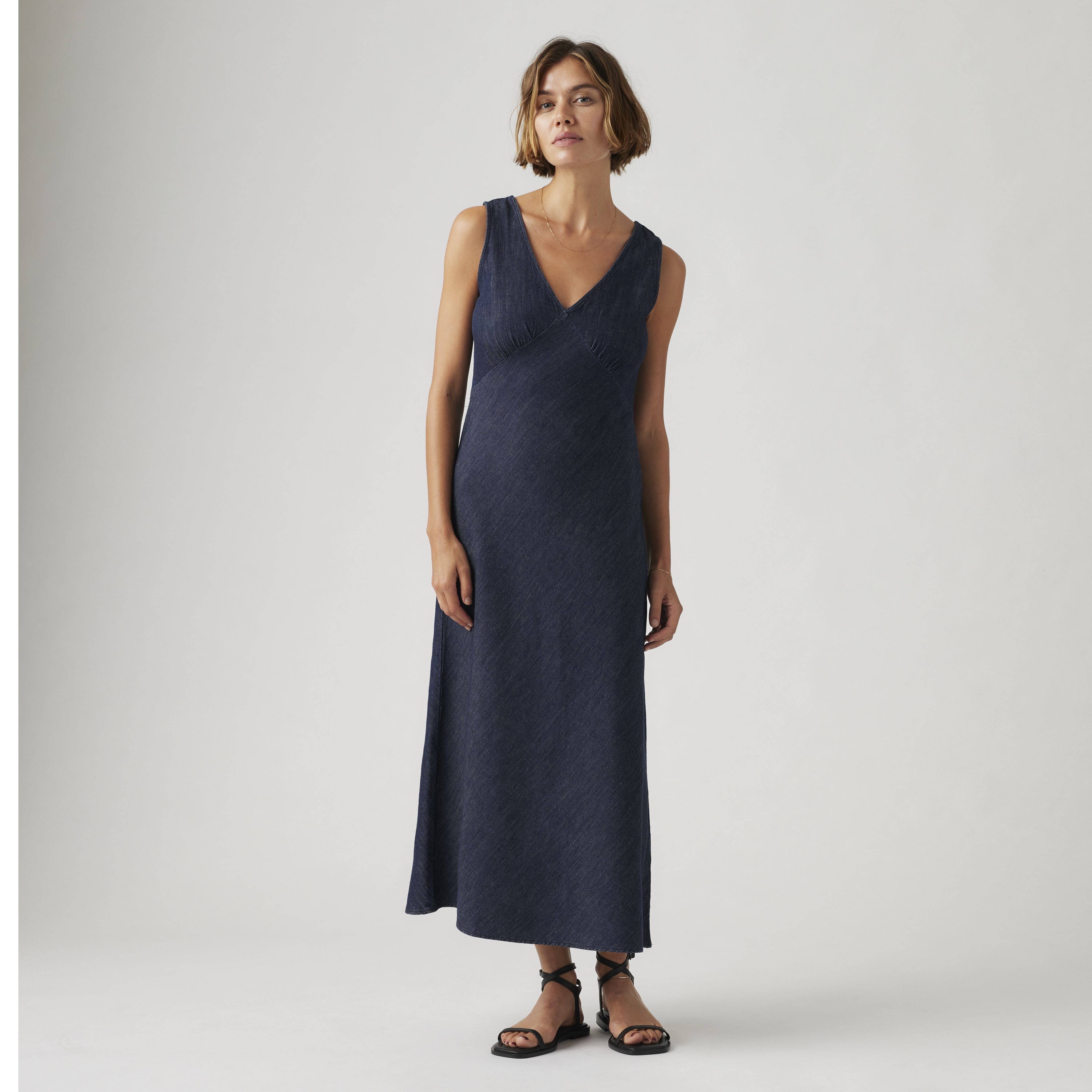 Atalia Linen+ Denim Slip Dress 4