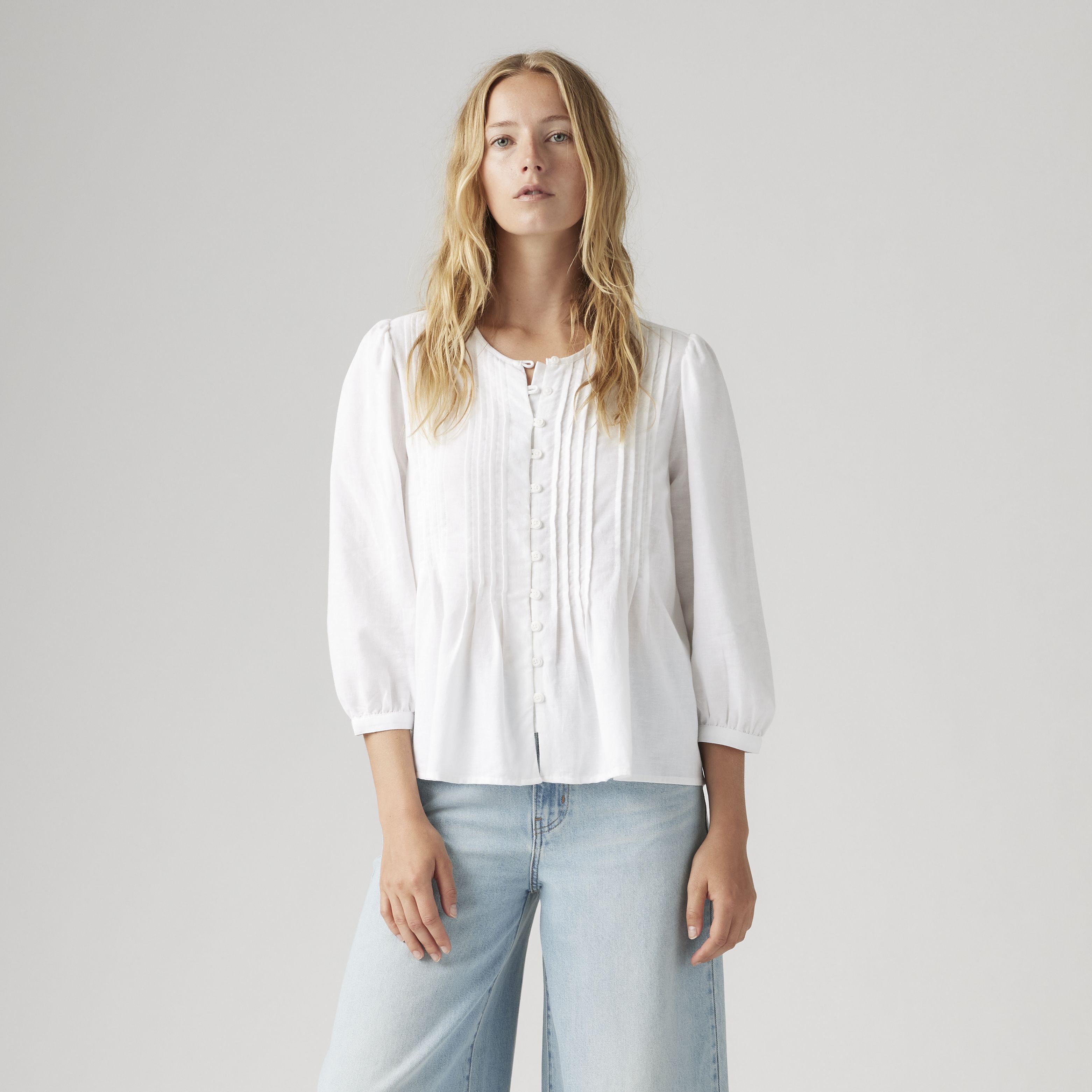 トップス hibiniti flils line blouse white Gina Linen Blend Blouse - White | Levi's® US