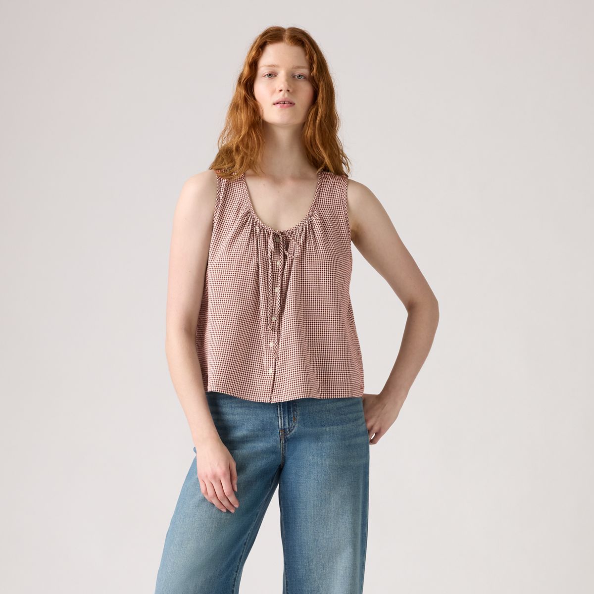 Luella Blouse — Chocolate Truffle Gingham - Brown