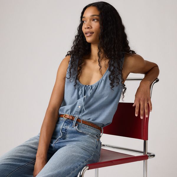 Luella Blouse — Breezy Blues - Medium Wash