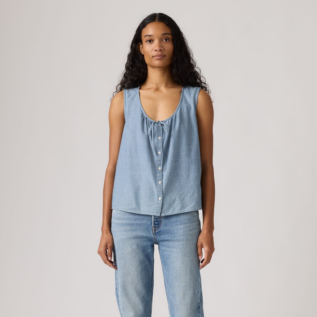 Luella Blouse — Breezy Blues - Medium Wash
