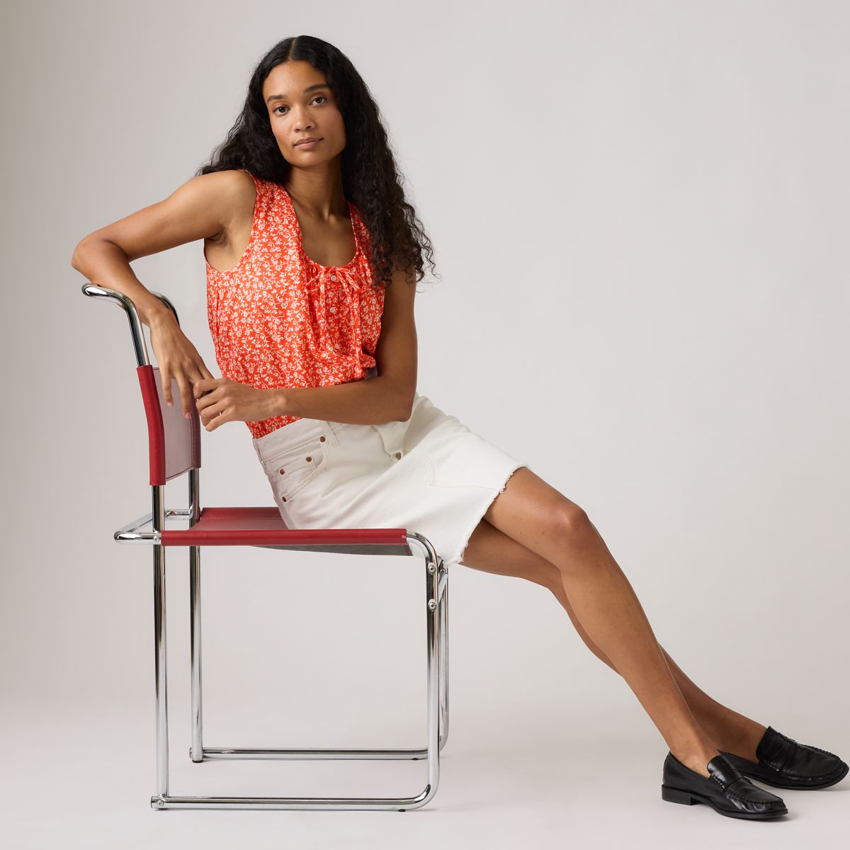 Luella Blouse — Babitz Ditsy Signal - Red