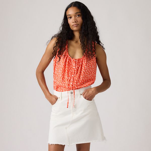 Luella Blouse — Babitz Ditsy Signal - Red