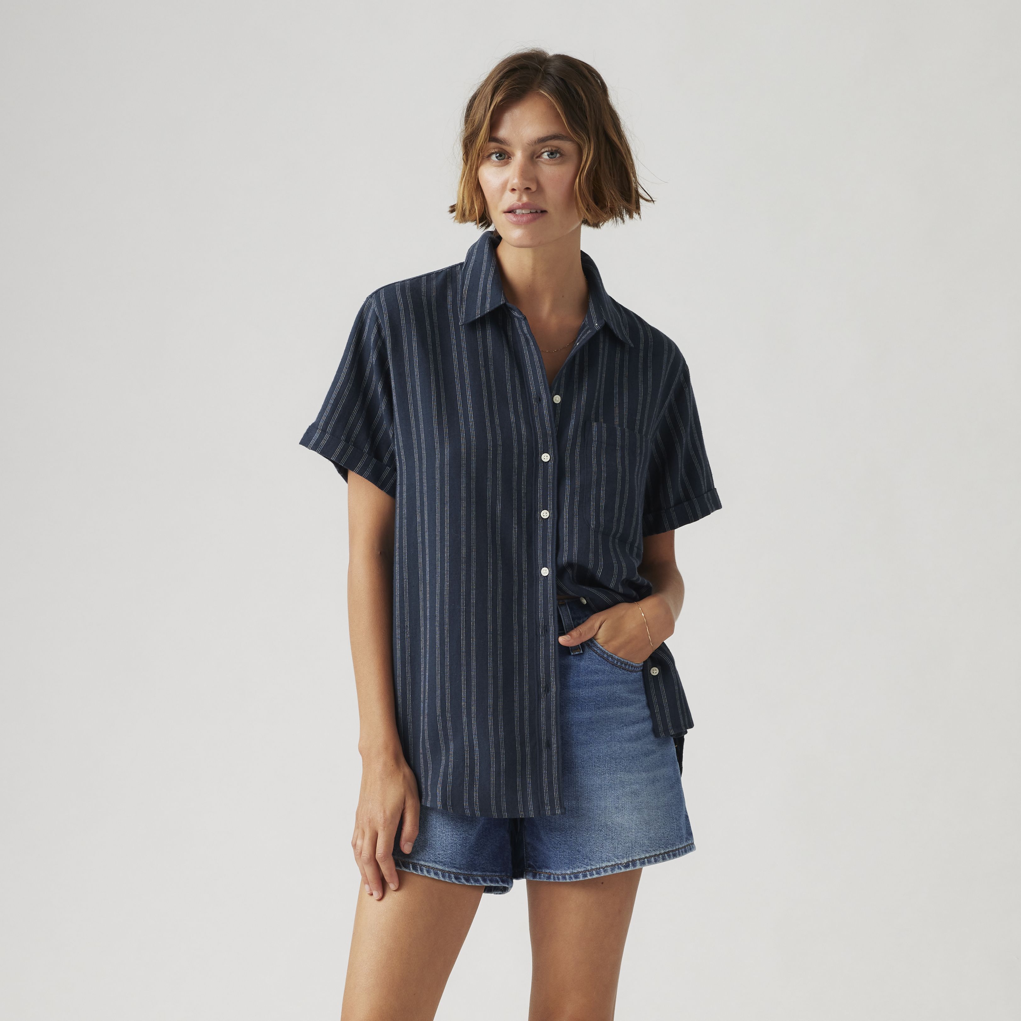 Darlene Linen Blend Short Sleeve Shirt 4