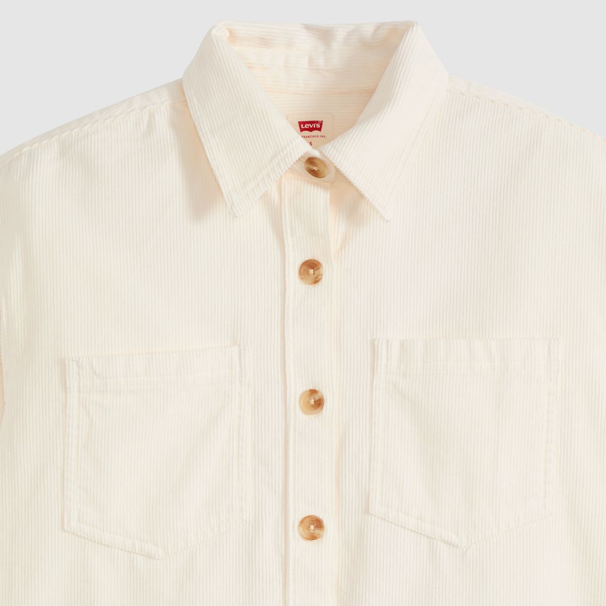 Iris Corduroy Overshirt — Egret - White