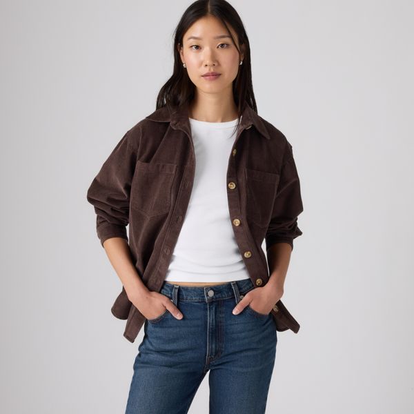 Iris Corduroy Overshirt — Java - Brown