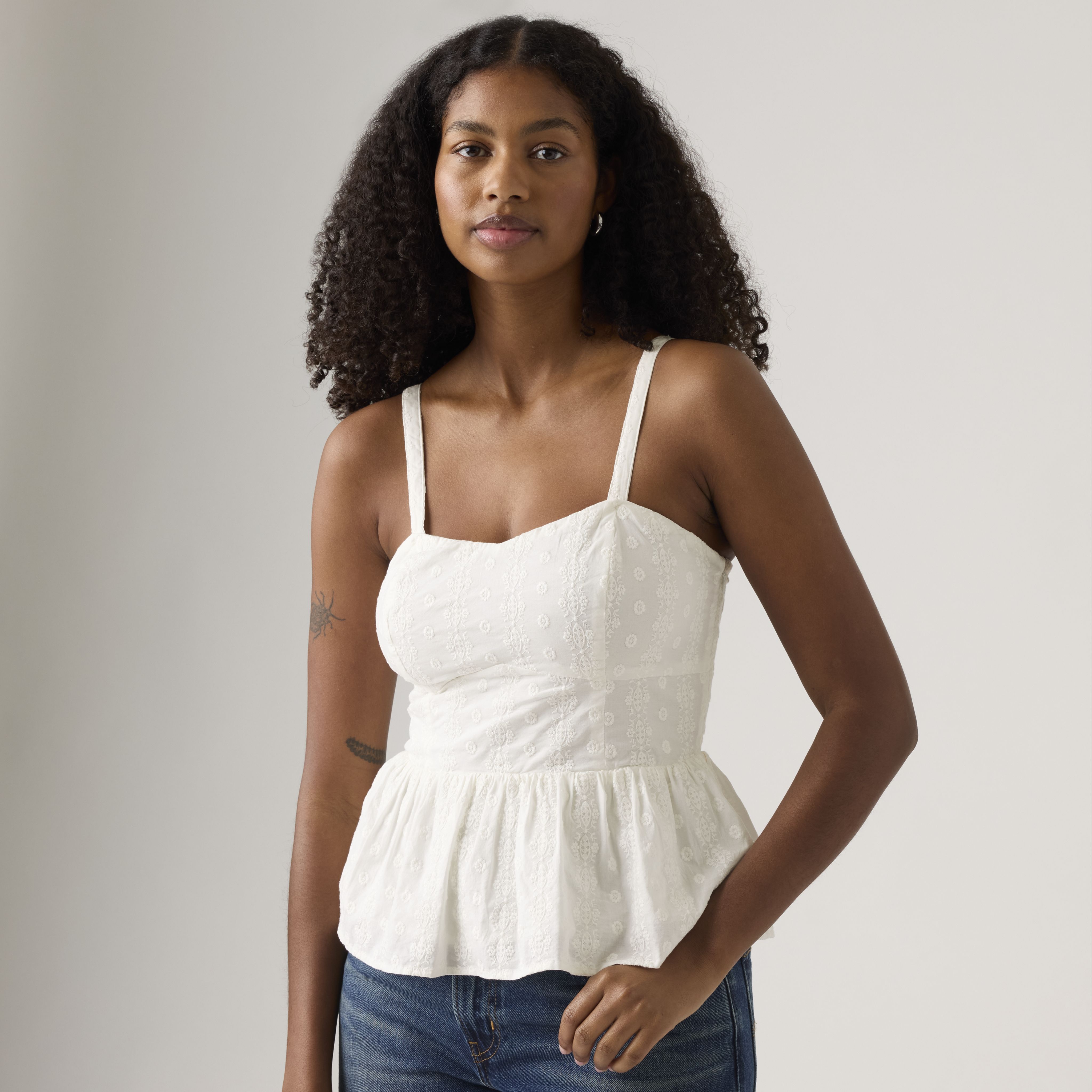 Lula Eyelet Peplum Tank Top 1