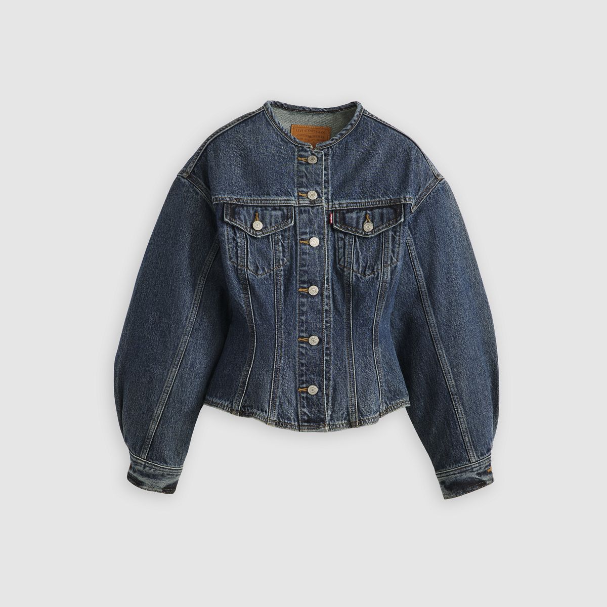 Sculpted Trucker Jacket — Wonderlust No Tack - Blue