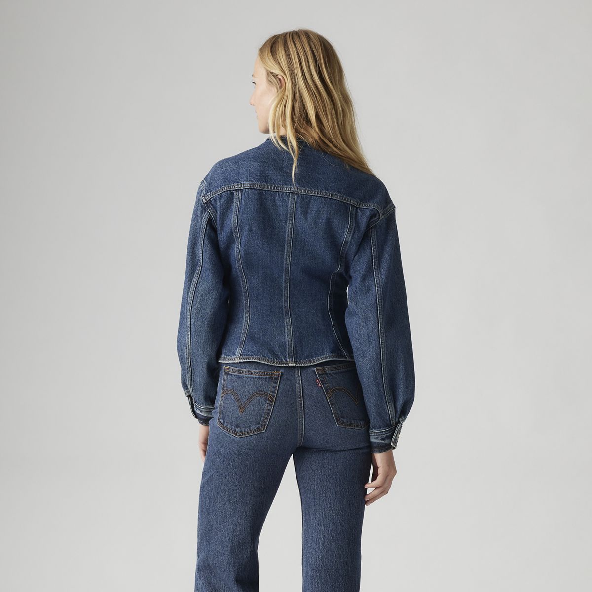 Sculpted Trucker Jacket — Wonderlust No Tack - Blue