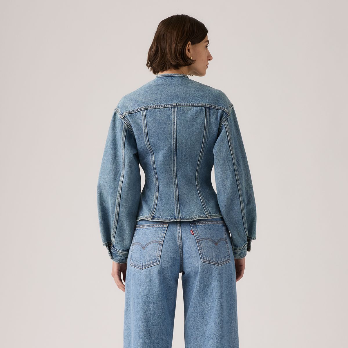 Sculpted Trucker Jacket — Dolly Day - Blue