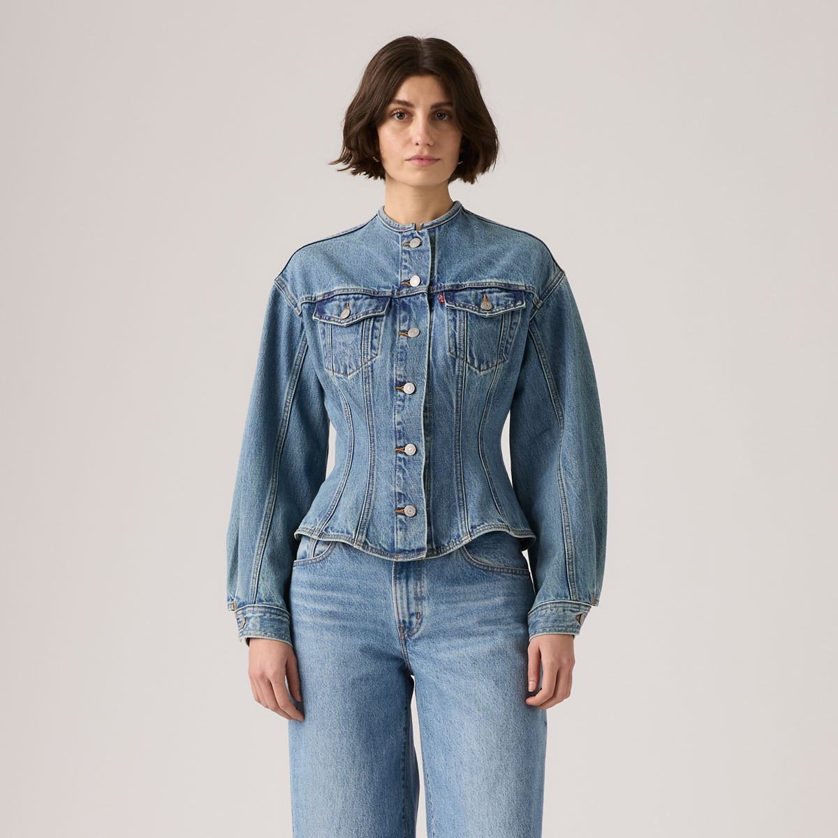 Sculpted Trucker Jacket — Dolly Day - Blue