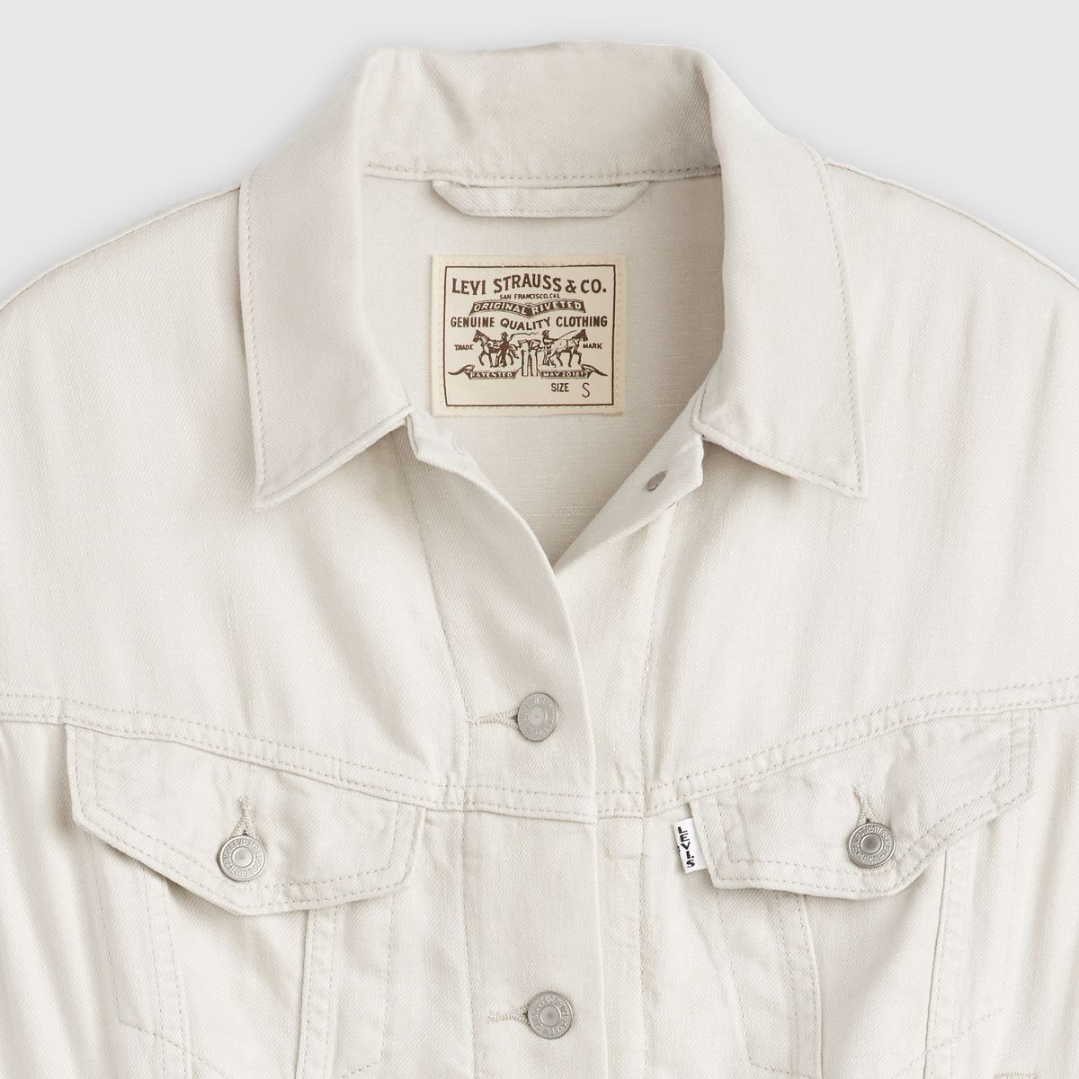 Shrunken '90s Linen Vest — Crystal Grey - White