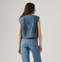 Shrunken '90s Linen Vest — Turning Heads - Medium Wash 4
