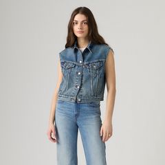 Shrunken '90s Linen Vest — Turning Heads - Medium Wash 3