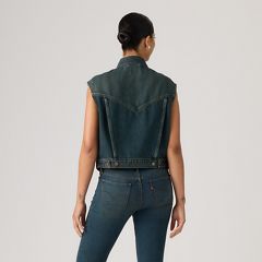 Shrunken '90s Linen Vest — Cash Out - Green 4