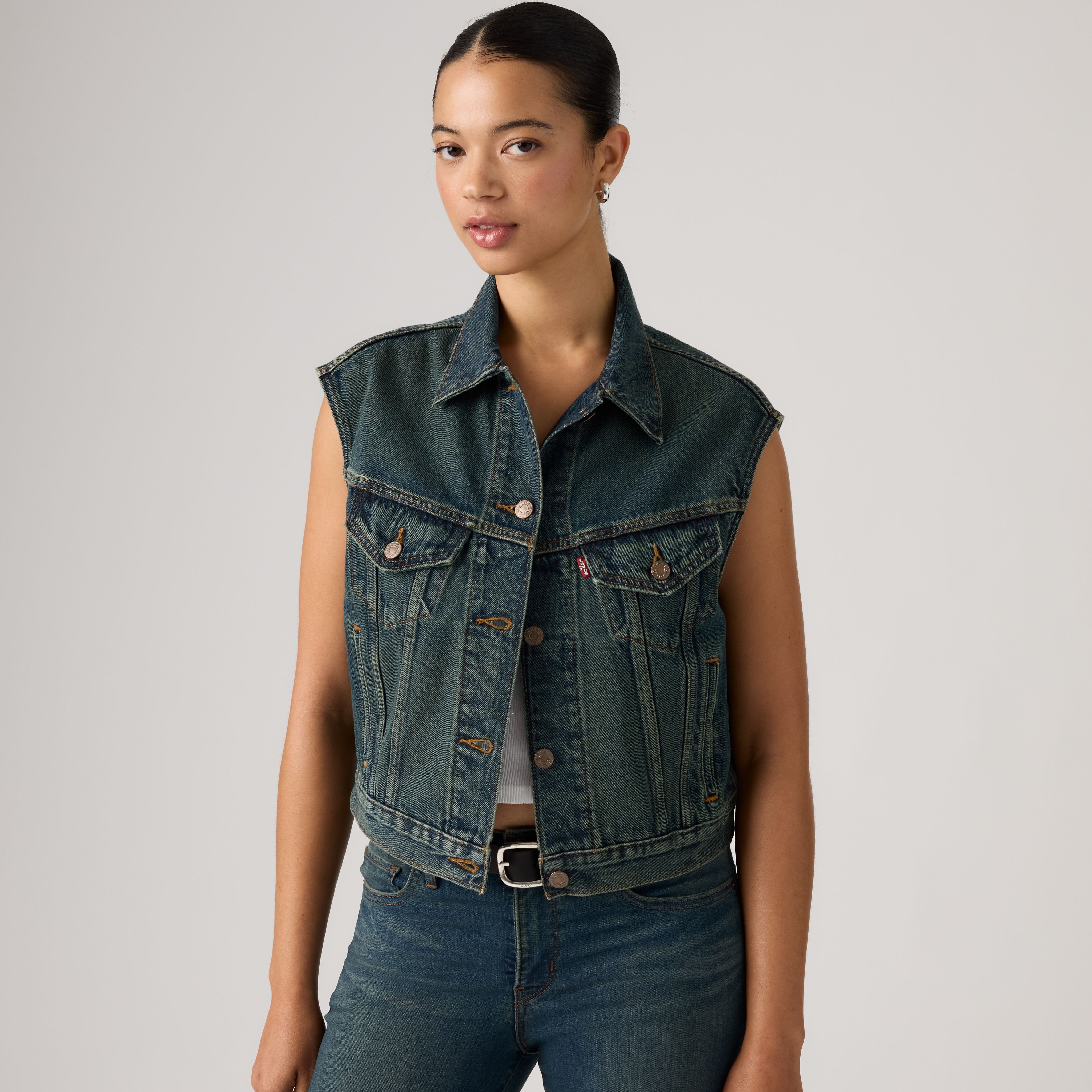 Shrunken '90s Trucker Vest 1